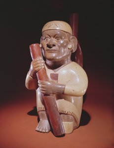Homme assis à une jambe, culture Mochica