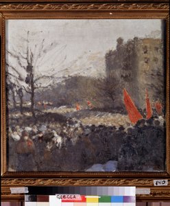 Manifestation revolutionnaire en fevrier 1917