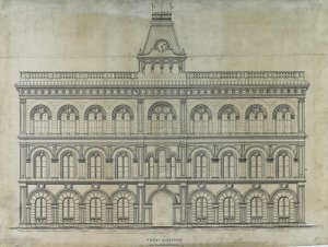 Concours du palais de justice du comté de Kings, Chicago, Illinois, Élévation - Peter Bonnett Wight