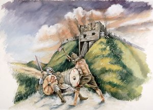 Cynric combattant les Bretons à Old Sarum, 552 après J.-C., vers 1990-2010