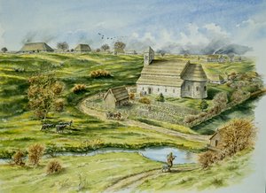 Village médiéval de Wharram Percy, fin du 12ème siècle - Peter Dunn