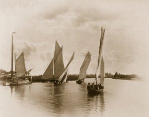 Une régate à Horning, Vie et paysage sur les Norfolk Broads, 1885