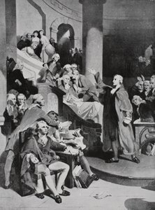 Patrick Henry prononçant son célèbre discours à la Chambre des Bourgeois
