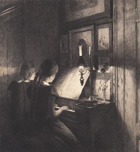 Deux petites filles au piano - Peter Vilhelm Ilsted