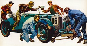Une voiture de course Aston Martin, vintage 1932, qui a gagné de nombreuses courses