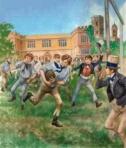 Garçons jouant au rugby