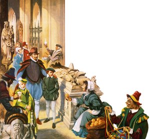 Achat et vente dans la vieille cathédrale Saint-Paul