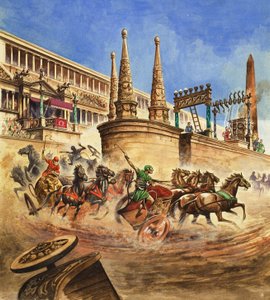 Course de chariots (gouache sur papier) - Peter Jackson