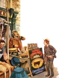 Vente de corned-beef en Angleterre en 1870