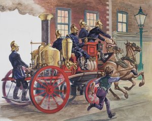 Véhicule de pompiers (gouache sur papier) - Peter Jackson