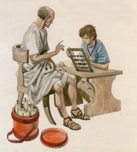 Jules César enfant, apprenant à compter avec un abaque - Peter Jackson