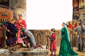 Chevalier prêtant allégeance au roi Guillaume Ier (gouache sur papier)