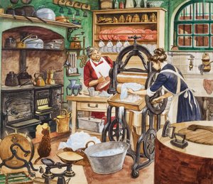 Cuisine du XIXe siècle (gouache sur papier) - Peter Jackson