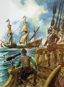 Sir Francis Drake (1540-96) (gouache sur papier) - Peter Jackson