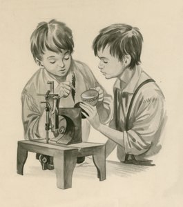 Les frères Wright enfants, versant de l
