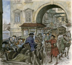 Trafic sur le vieux pont de Londres