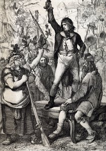 Déclenchement de la Révolution française en 1789 : la population assemblée est incitée à choisir la couleur d