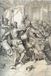 Révolte des Streltsy : arrestation des membres des régiments de Streltsy après leur soulèvement en 1698 contre les innovations progressistes du tsar Pierre le Grand, Russie - Peter Johann Nepomuck Geiger