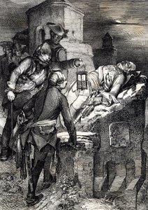 La mort du roi Charles (ou Carl) XII de Suède (1682-1718) lors du siège du premier fort norvégien Fredriksten