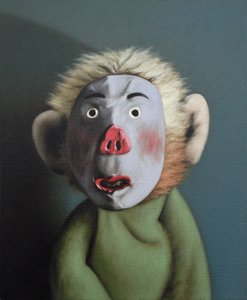 Singe avec masque de cochon, 2005