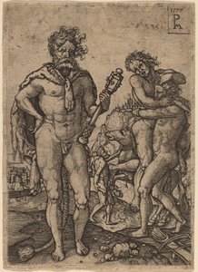 Hercule et Antée - Peter Maes after Heinrich Aldegrever