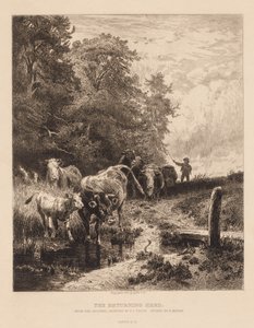 Le troupeau de retour, vers 1885 - Peter Moran