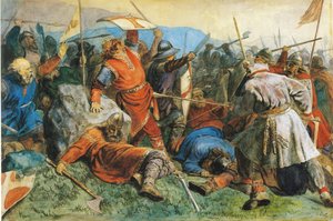 Saint Olav à la bataille de Stiklestad, 1859 - Peter Nicolai Arbo
