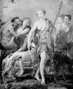 Déesse Diane et son entourage, surpris par le démon Satyre