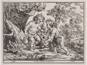 Enfant Jésus et Saint Jean jouant avec un agneau, gravure de Christoffel Jegher (1596-1653), après 1632