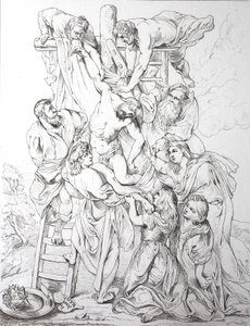 Jésus-Christ, Descente de Croix (gravure) - Peter Paul (after) Rubens