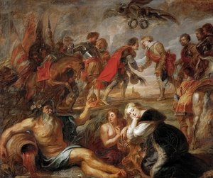 Rencontre du roi Ferdinand de Hongrie avec le cardinal-infant Ferdinand avant la bataille de Nördlingen