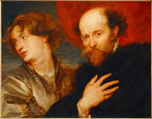 Double-portrait idéalisé de van Dyck et Rubens - Peter Paul Rubens