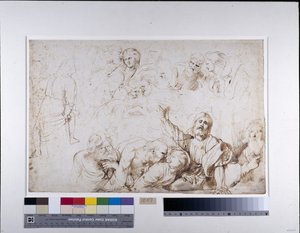 Cinq groupes de figures pour une Cène (Christ annonçant sa trahison) vers 1601-04
