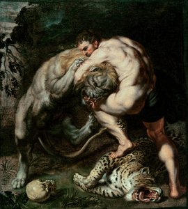 Hercule combattant le lion de Némée