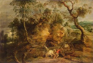 Paysage avec porteurs de pierres, c.1620