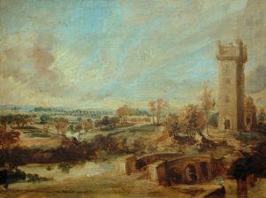 Paysage avec tour