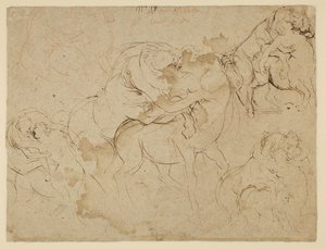 Étude de figures masculines et de centaures femelles (verso)