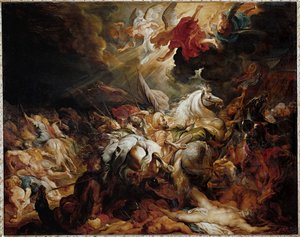 La défaite de Sennachérib (peinture sur bois de chêne) - Peter Paul Rubens