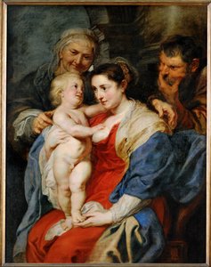 La Sainte Famille avec Sainte Anne (peinture sur toile) - Peter Paul Rubens
