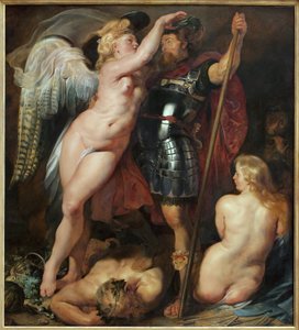Le couronnement des héros. Peinture par Peter Paul Rubens (1577-1640), huile sur toile, vers 1622. Art flamand du XVIIe siècle. Munich, Alte Pinakothek (Allemagne)