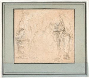 Deux études pour Saint André et une étude pour un ancien prêtre (Melchisédech ?) - Peter Paul Rubens