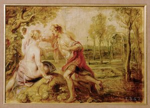 Vertumne et Pomone (peinture sur bois) - Peter Paul Rubens