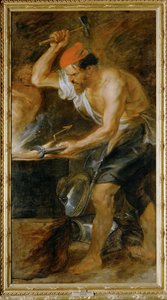 Vulcain forgeant la foudre de Jupiter (peinture sur toile) - Peter Paul Rubens