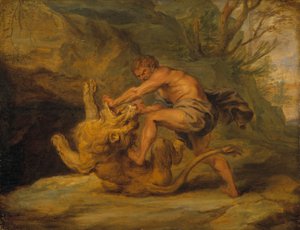 Samson et le lion, vers 1640