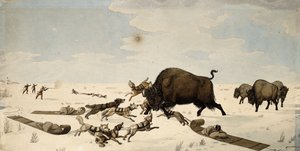 Chasse au bison, vers 1822-1824