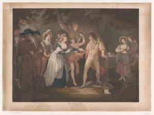 Rosalind surprend Orlando dans la forêt