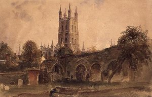 Cathédrale de Gloucester avec les ruines de l