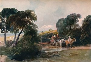 Charrette de foin traversant un ruisseau, vers 1824
