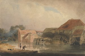 Scène au bord de la rivière, vieux moulin, 1805-1810 - Peter de Wint