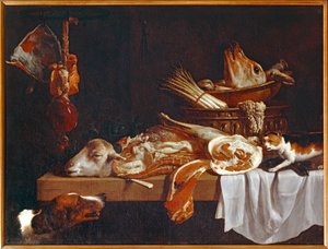 Viande de boucherie avec chien et chat - Butcher